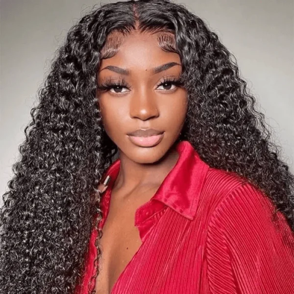 TRILL Jerry Curly Natural Black 180% & 210% High Density HD Lace 5x5 Crystal Lace Closure Pre Plucked Wigs