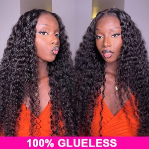 TRILL Water Wave Wear Go Glueless 6×5 Pre Cut Lace Closure Wig Wet and Wavy Human Hair Bleached Knots