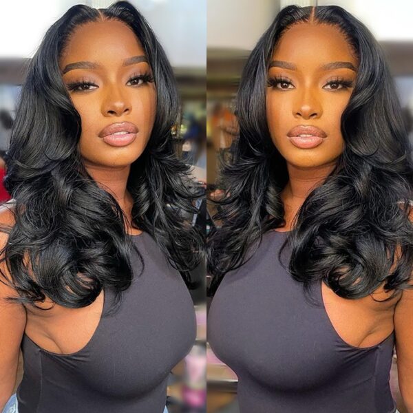 TRILL Face-Framing Curtain Bangs Body Wave Wig 6×5 Lace Glueless Wear Go Human Hair Wig