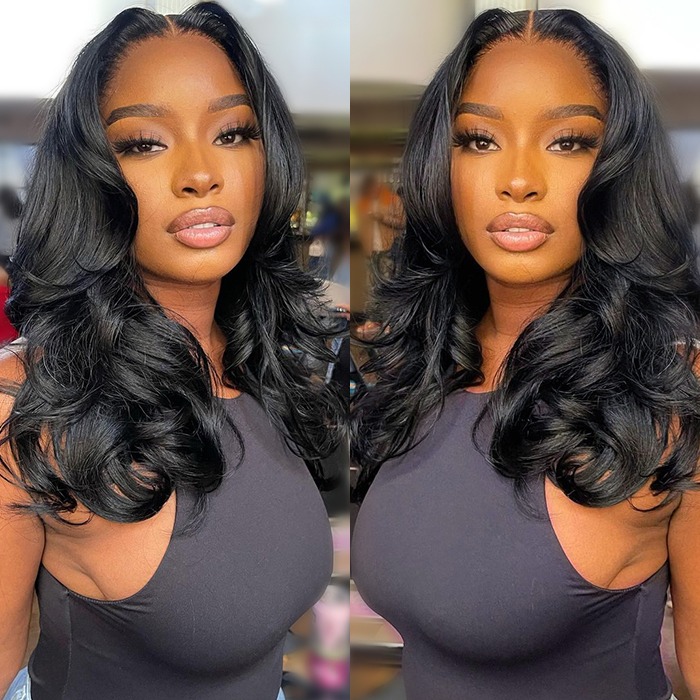TRILL Face-Framing Curtain Bangs Body Wave Wig 6×5 Lace Glueless Wear Go Human Hair Wig