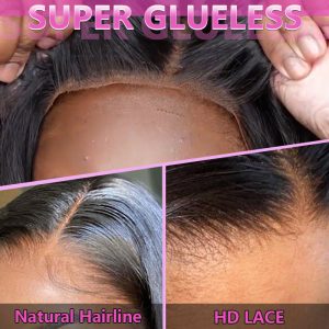 TRILL Highlight Color Short Loose Body Wave 6×5 HD Lace Glueless Wig Brown With Blonde 4/27 100% Human Hair