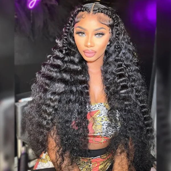 TRILL Loose Deep Wave 360 Lace Frontal Wig Invisi-Strap Pre Plucked & Bleached Human Hair