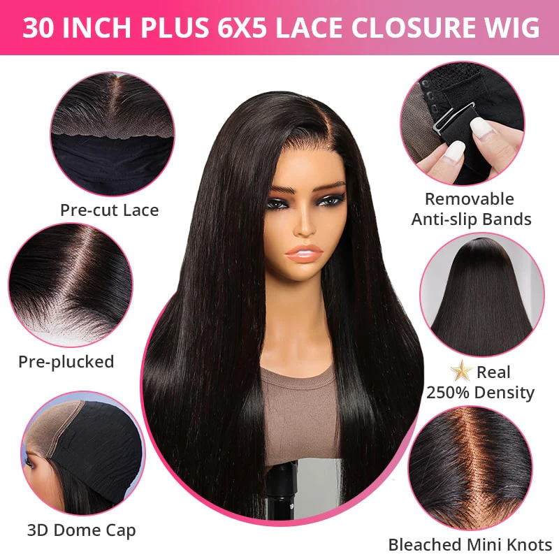 TRILL 30inch 6x5 Transparent Lace (#613) (#P1b/30) (Balayage Barbie Blonde Highlight) Bone Straight Hair Body Wave Wig 30+250% Density
