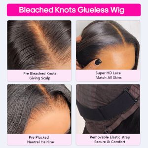 TRILL Highlight Short Human Hair Wig New Body Wave Beautiful Barrel Curls Glueless HD Lace Wig