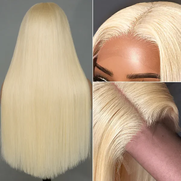 TRILL 613 Blonde HD Lace Front Wigs Brazilian Straight Human Hair Wigs 180% Density