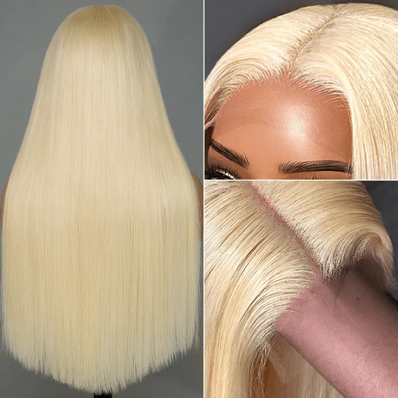 TRILL 613 Blonde HD Lace Front Wigs Brazilian Straight Human Hair Wigs 180% Density
