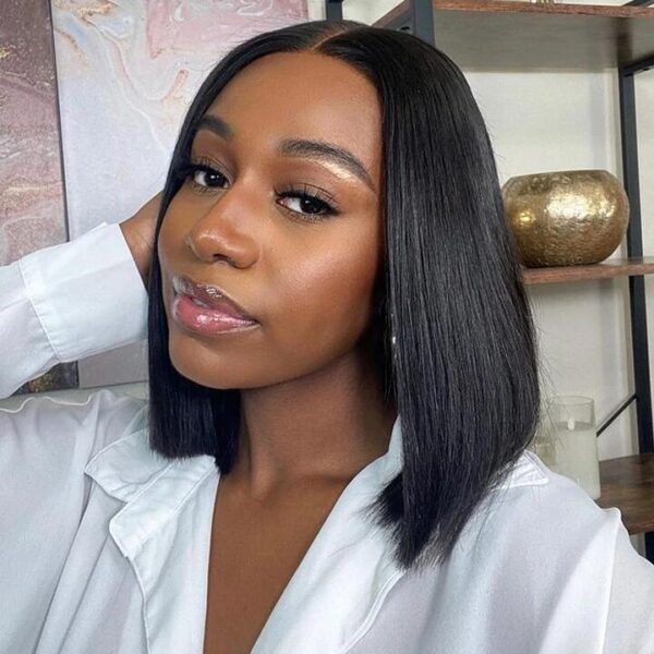 TRILL Glueless Short Bob Wig Straight 6×5 13×4 Invisible HD Lace Closure Wig 180% Density