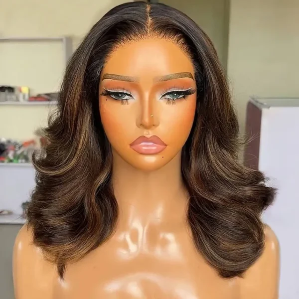 TRILL Pre Everything Brown Highlight Color Loose Wave Wig Shoulder Length 6×5 HD Lace 200% Density