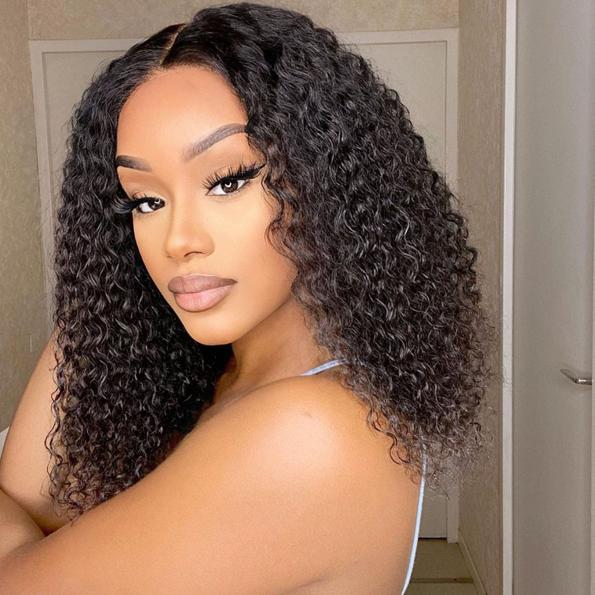 TRILL Glueless Short Curly Wig 13×4 Lace Front Human Hair Wigs 150 Density
