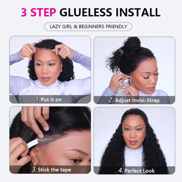 TRILL Water Wave Invisi-Strap 360 Lace Frontal Wigs Wet and Wavy Human Hair Plucked & Bleached