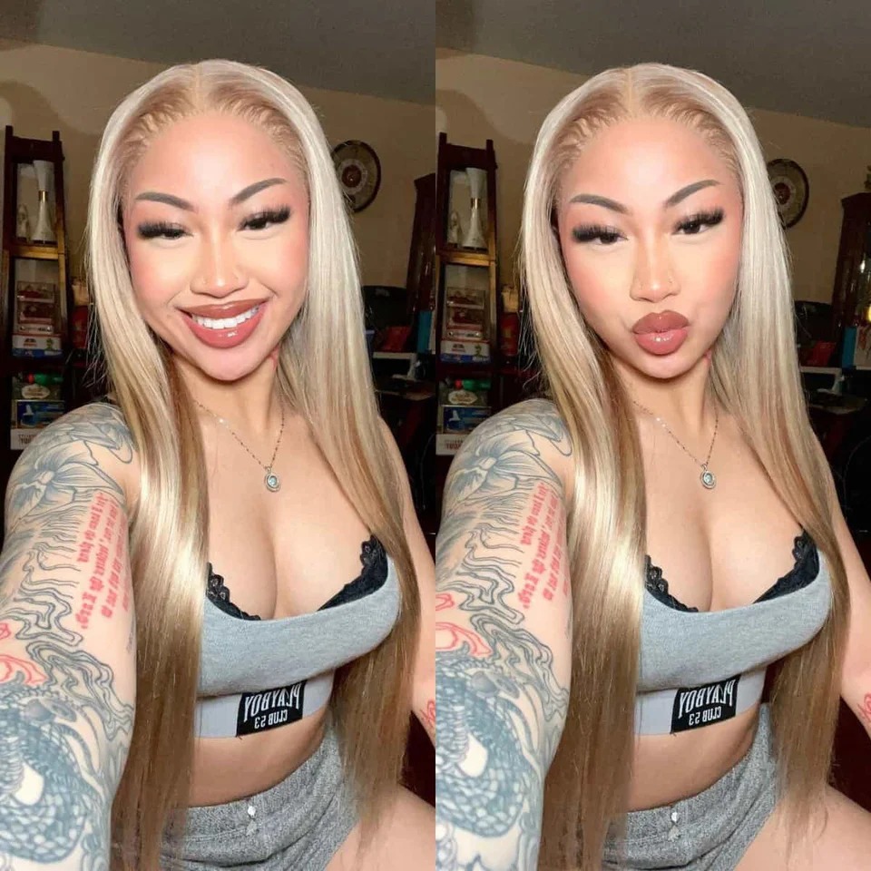 BARBIE BLONDE WIG WITH BROWN HIGHLIGHTS #P10/613 STRAIGHT AND BODY WAVE 13x4
