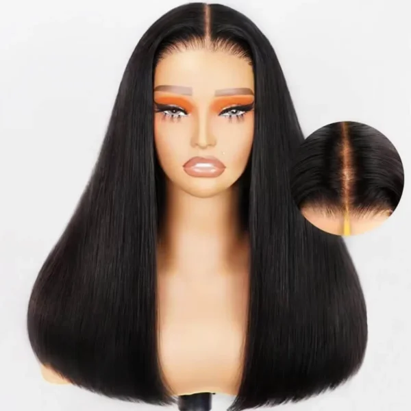 TRILL Silky Blunt Cut Glueless 6×5 Lace Closure Wig With Layers Wear Go Pre Plucked & Bleached