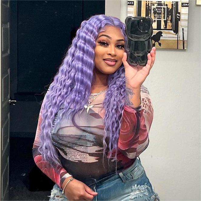 TRILL Light Lavender Wig Straight/Body Wave Human Hair Wigs 13x4 Transparent HD Lace Wigs