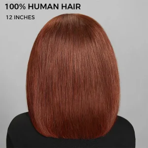 TRILL Copper Brown Color Straight Bob Wig 6×5 Wear Go Glueless 100% Human Hair 180% Density