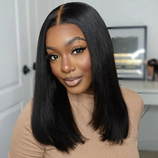 Salon-Quality Luxurious Glueless 6X5 HD Lace Wig Silky Straight Highlight Balayage /Chestnut Brown Colored Double Drawn Wig
