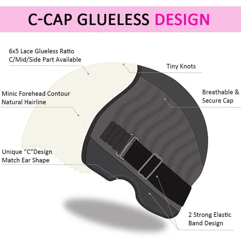 TRILL Wear Go Glueless Loose Body Wave 6×5 HD Lace Human Hair Wig Pre Bleached Knots | C-Cap