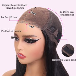 TRILL Silky Blunt Cut Glueless 6×5 Lace Closure Wig With Layers Wear Go Pre Plucked & Bleached