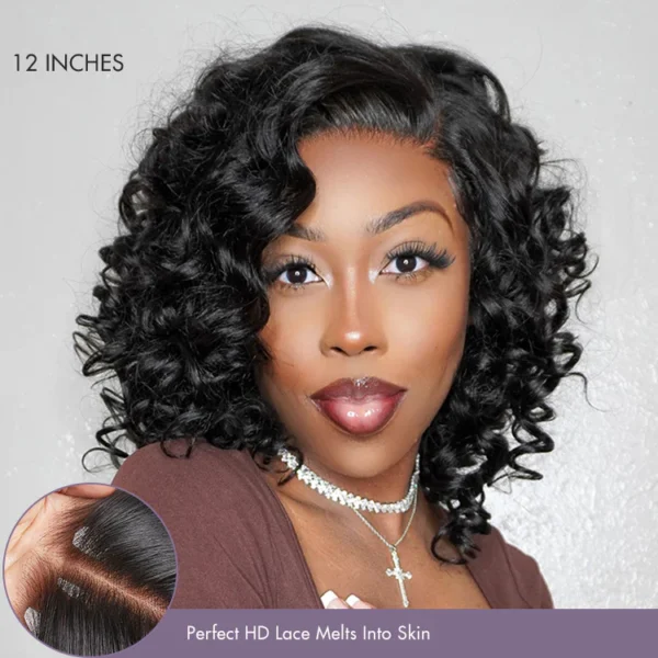 TRILL Hair Mature Bouncy Left C Part Loose Wave Glueless Minimalist HD Lace Wig Pre Cut Lace