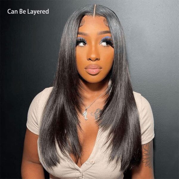 Salon-Quality Luxurious Glueless 6X5 HD Lace Wig Silky Straight Highlight Balayage /Chestnut Brown Colored Double Drawn Wig