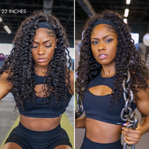TRILL Throw On & Go Glueless Deep Wave No Lace Human Hair Headband Wig