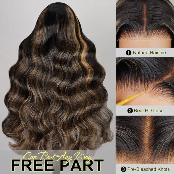BALAYAGE 13x4 TRANSPARENT LACE FRONT HUMAN HAIR PRE-PLUCKED HONEY BLONDE WITH BABY HAIR