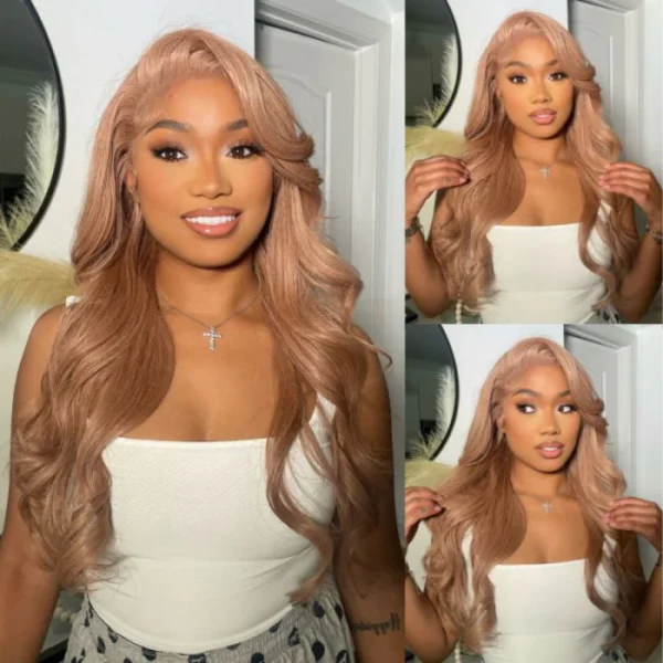 TRILL 6x5 HD Pre Cut Lace Closure Light Flaxen Brown Cozy Blonde Megalook Curly Wig