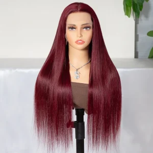 TRILL 99J Burgundy Color Straight/Body Wave 6×5 HD Lace Wear Go Glueless Human Hair Wig