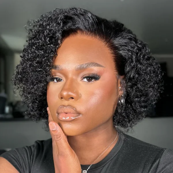 TRILL Effortless Elegance Brown Highlight Bouncy Curly Wig Minimalist HD Lace Glueless Wig Pre-Cut Lace
