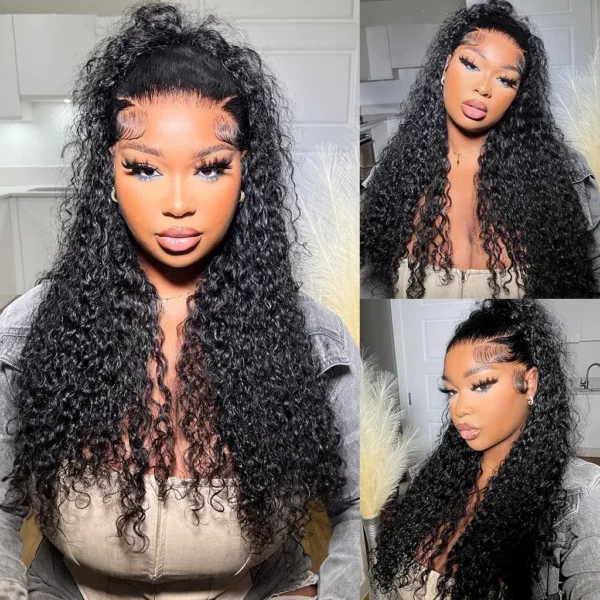 TRILL Water Wave Invisi-Strap 360 Lace Frontal Wigs Wet and Wavy Human Hair Plucked & Bleached