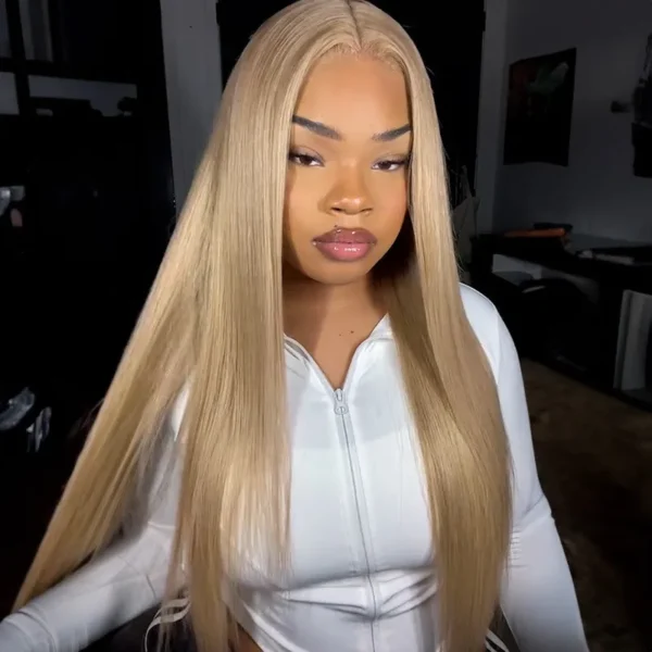 TRILL Cozy Blonde Color Straight Human Hair Barbie 13×6 HD Lace Frontal Wig Pre Plucked Hairline