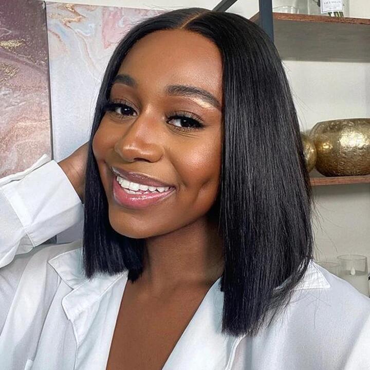 TRILL Glueless Short Bob Wig Straight 6×5 13×4 Invisible HD Lace Closure Wig 180% Density
