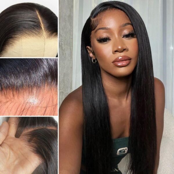 TRILL Hair HD Lace Super Natural Hairline Silky Straight Glueless 13x4 Frontal Lace Wig Human Hair Pre-Cut Lace