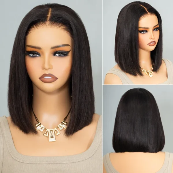 TRILL Short Bob Wigs Brazilian Straight 6×5 &13×4 HD Lace Frontal Human Hair Wigs 180% Density
