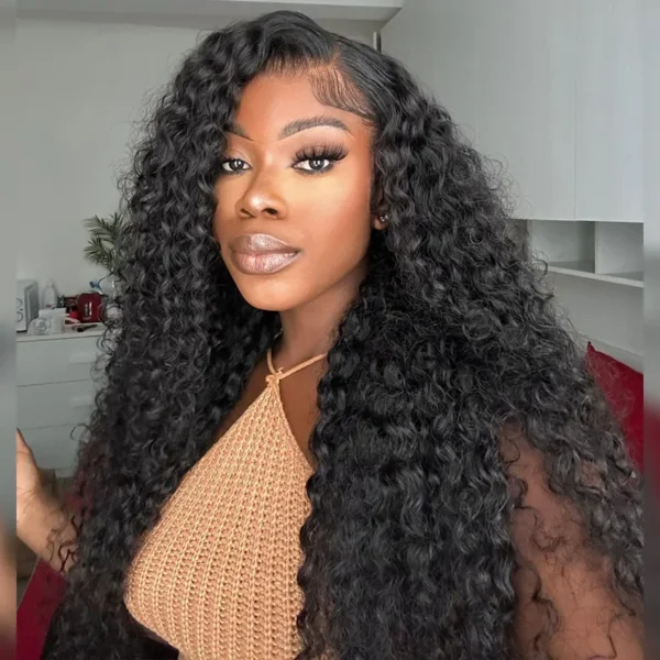 TRILL Deep Wave 6×5 13×4 HD Lace Frontal Human Hair Wigs Pre Plucked Curly Wig 200% Density