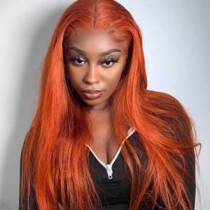 TRILL Colorful Straight Hair 13×4 Lace Frontal Wig Blue Orange Pink Green Grey Yellow Color 180 Density