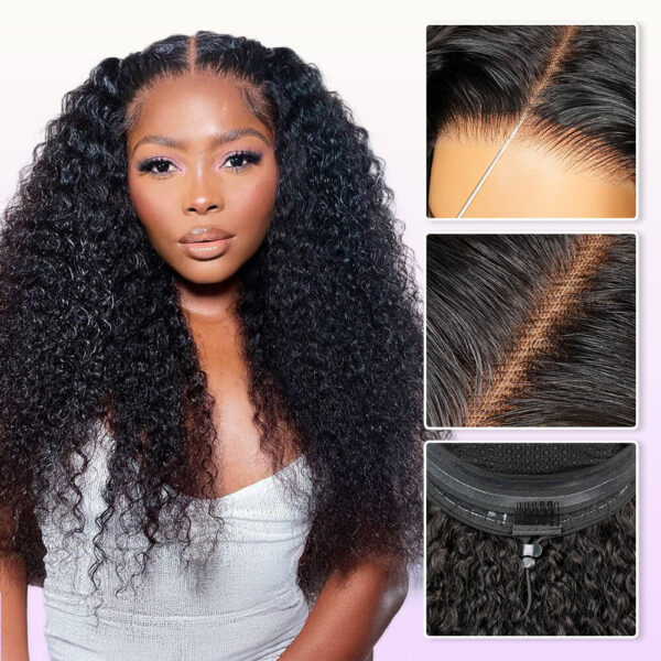 TRILL 3D Lace Half Wig Glueless Curly Hair With Breathable Dome Cap 6Inch Deep Parting