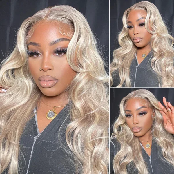 6x5 Invisible Knots & 13x4 Lace Frontal Blonde Highlight Loose Body Wave Wigs Invisible Knots