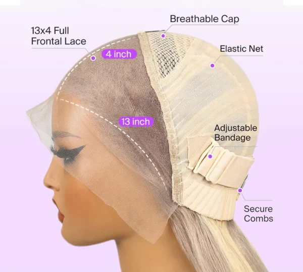 13x4 Pre-All Glueless TRILL  613 Blonde Ombre Body Wave Wigs Invisible Knots Natural Hairline