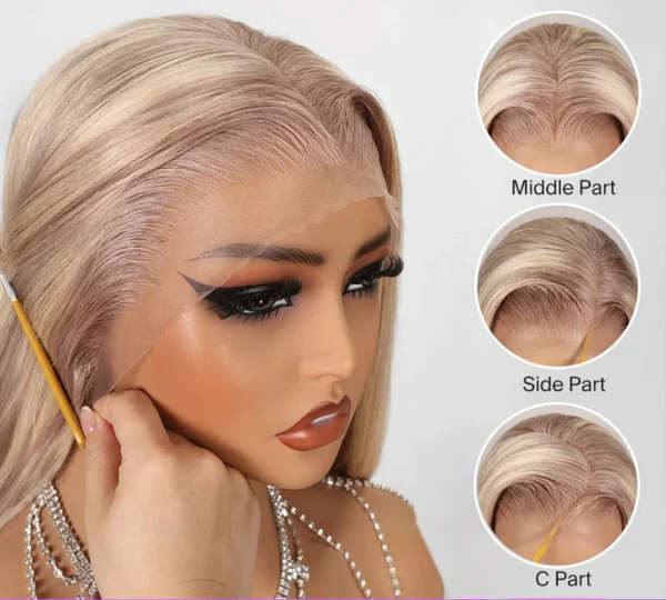 TRILL 6x5 Invisible Knots Glueless Blonde Highlight Straight Bob Wigs Realistic Hairline Beginner Friendly