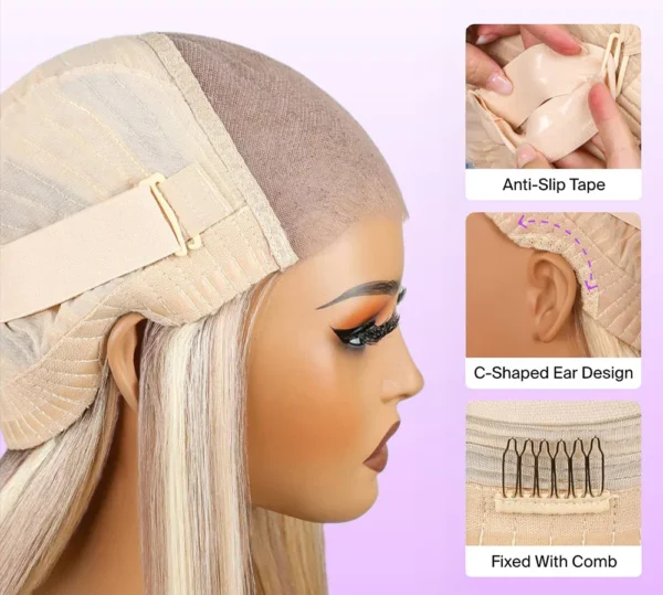 6x5 Invisible Knots & 13x4 Lace Frontal Blonde Highlight Loose Body Wave Wigs Invisible Knots