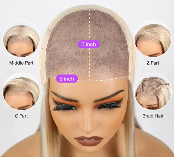 TRILL 6x5 Invisible Knots Glueless Blonde Highlight Straight Bob Wigs Realistic Hairline Beginner Friendly