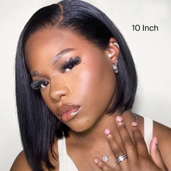 TRILL 13x4 Pre-All Glueless Straight Bob Invisible Knots Natural Black Natural Hairline