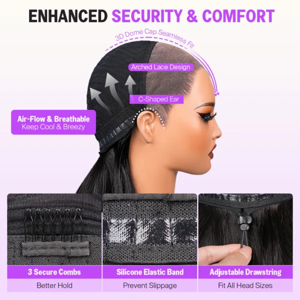 13x5 Pre-All Glueless TRILL Water Wave Bob Invisible Knots Natural Black Beginner Friendly