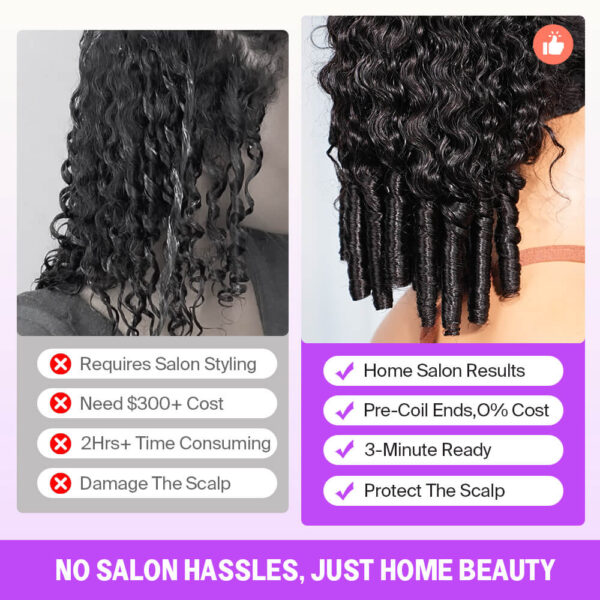13x6 TRILL Glueless Wig Curly With Drawstring With Finger Coil Ends Hold Curls Well