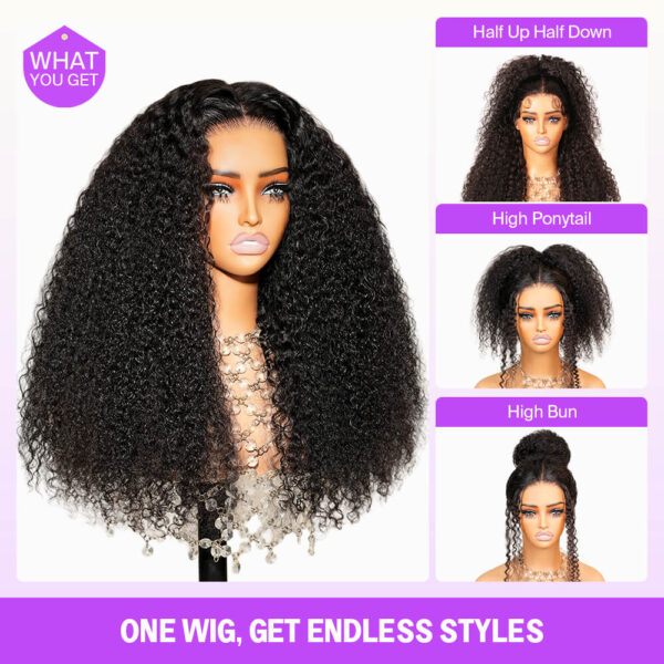 TRILL 3D Lace Half Wig Glueless Curly Hair With Breathable Dome Cap 6Inch Deep Parting