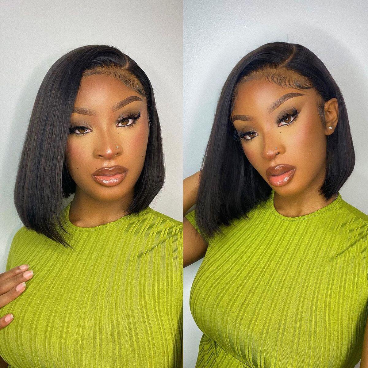 TRILL 13x4 Pre-All Glueless Straight Bob Invisible Knots Natural Black Natural Hairline - Image 2
