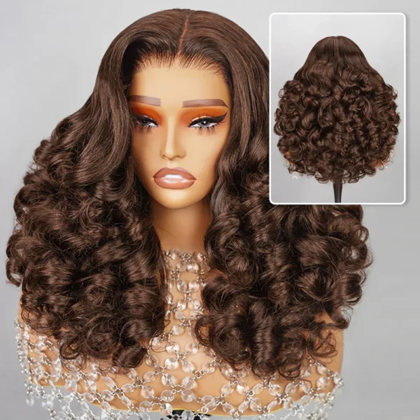 TRILL 6x5 Invisible Knots & 13x4 Pre-All Glueless Bouncy Curl Wigs Pre-cut Lace Natural Black Beginner Friendly