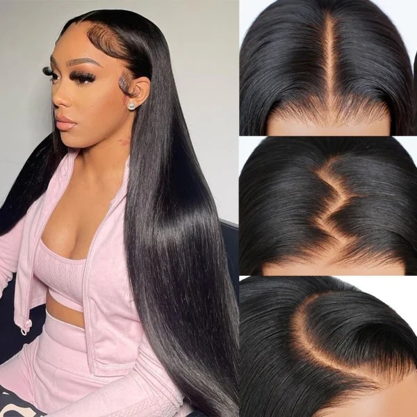 13x4 Pre-All Glueless TRILL Body Wave 30 Inch invisible knots Natural Black Natural Hairline
