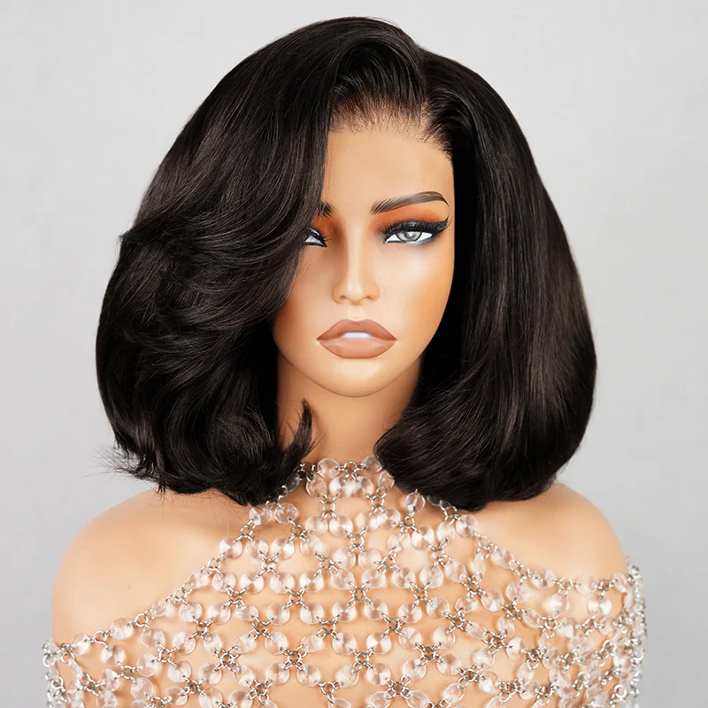 6x5 Invisible Knots Glueless Chocolate Brown Loose Wave Bob Wigs Realistic Hairline Beginner Friendly