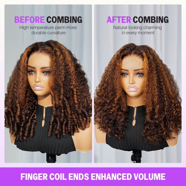 13x6 TRILL Glueless Wig Curly With Drawstring With Finger Coil Ends Hold Curls Well
